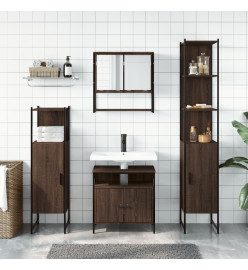 Ensemble de meubles de salle de bain 4 pcs Chêne marron