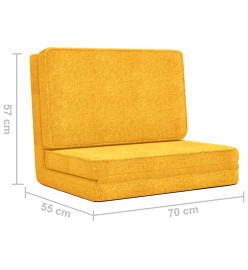 Chaise pliable de sol Jaune moutarde Tissu