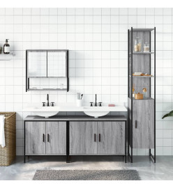 Ensemble de meubles de salle de bain 4 pcs Sonoma gris