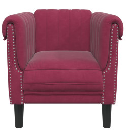 Fauteuil rouge bordeaux velours