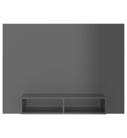 Meuble TV mural Gris brillant 135x23,5x90 cm Aggloméré