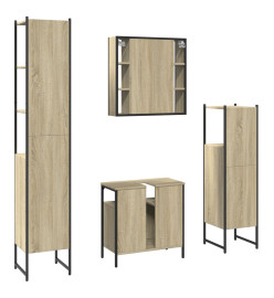 Ensemble d’armoires de salle de bain 4 pcs chêne sonoma