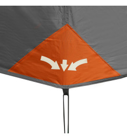 Tente de camping 10 personnes gris et orange 443x437x229 cm