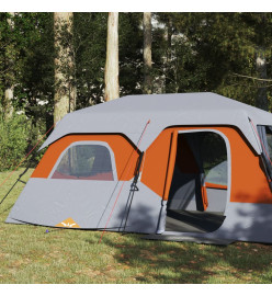 Tente de camping 9 personnes gris et orange 441x288x217 cm