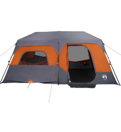 Tente de camping 9 personnes gris et orange 441x288x217 cm