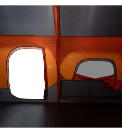 Tente de camping 9 personnes gris et orange 441x288x217 cm