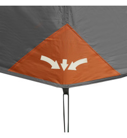 Tente de camping 9 personnes gris et orange 441x288x217 cm