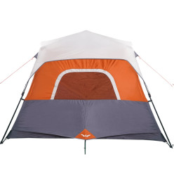 Tente de camping avec lumière LED gris et orange 344x282x212 cm