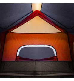 Tente de camping avec lumière LED gris et orange 344x282x212 cm