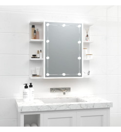 Armoire à miroir avec LED Blanc brillant 70x16,5x60 cm