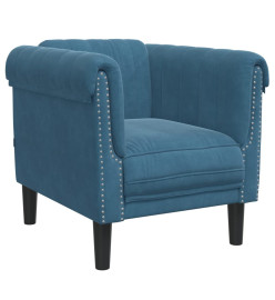 Fauteuil bleu velours