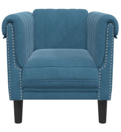 Fauteuil bleu velours