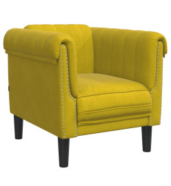 Fauteuil jaune velours