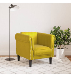 Fauteuil jaune velours