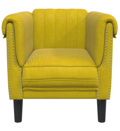 Fauteuil jaune velours