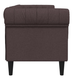 Canapé Chesterfield 3 places marron foncé tissu