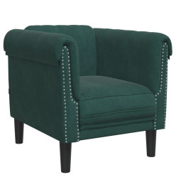 Fauteuil vert foncé velours