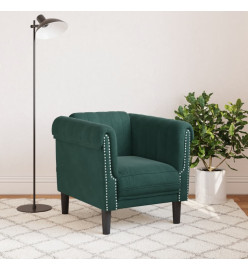 Fauteuil vert foncé velours