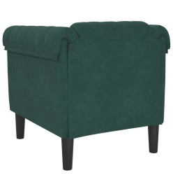 Fauteuil vert foncé velours