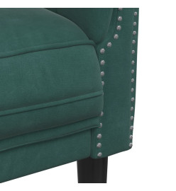 Fauteuil vert foncé velours