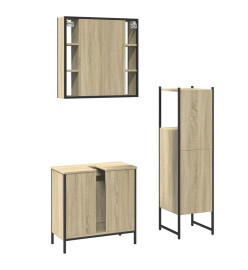 Ensemble d'armoires de salle de bain 3 pcs chêne sonoma