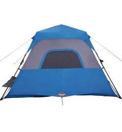 Tente de camping 6 personnes bleu 344x282x192 cm