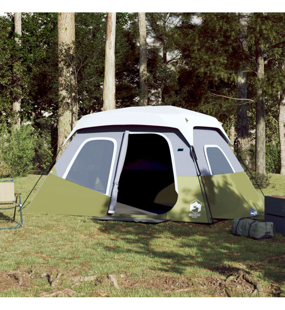 Tente de camping avec lumière LED vert 344x282x212 cm