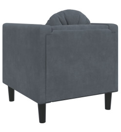 Fauteuil avec coussin gris foncé velours