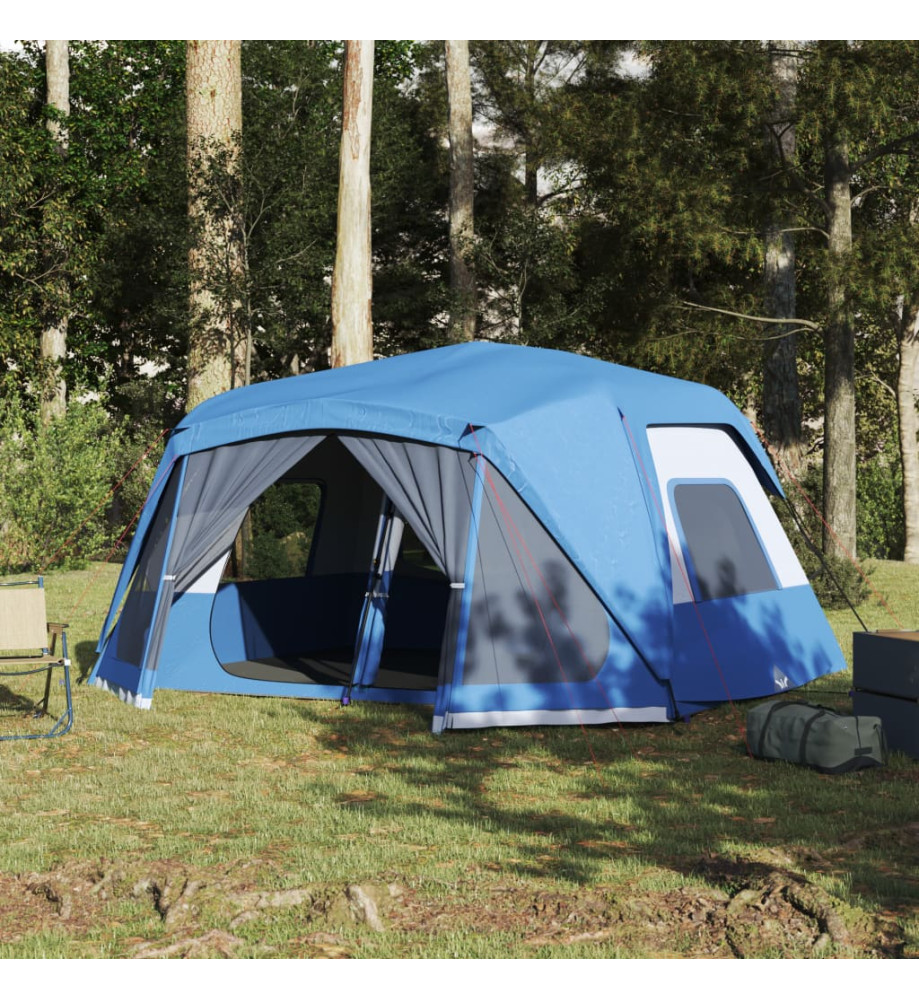 Tente de camping 10 personnes bleu 443x437x229 cm