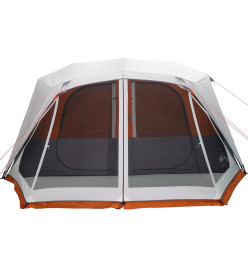 Tente de camping avec lumière LED gris et orange 443x437x229 cm