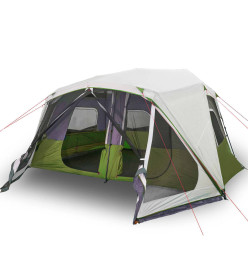 Tente de camping avec lumière LED vert 443x437x229 cm