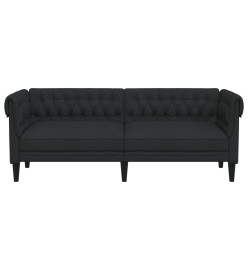 Canapé Chesterfield 3 places noir tissu