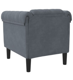 Fauteuil gris foncé velours