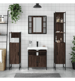 Ensemble d'armoires de salle de bain 4 pcs chêne marron