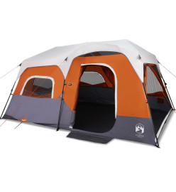 Tente de camping avec lumière LED gris et orange 441x288x217 cm