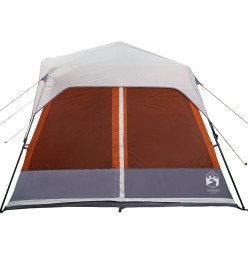 Tente de camping avec lumière LED gris et orange 441x288x217 cm