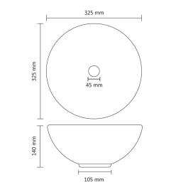 Lavabo rond de salle de bain Vert foncé mat 32,5x14cm Céramique