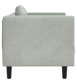 Fauteuil avec coussin gris clair Velours