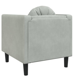 Fauteuil avec coussin gris clair Velours