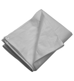 Bâche 260 g/m² 6x12 m Gris PEHD