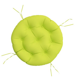 Coussin rond vert vif Ø 60 x11 cm tissu oxford