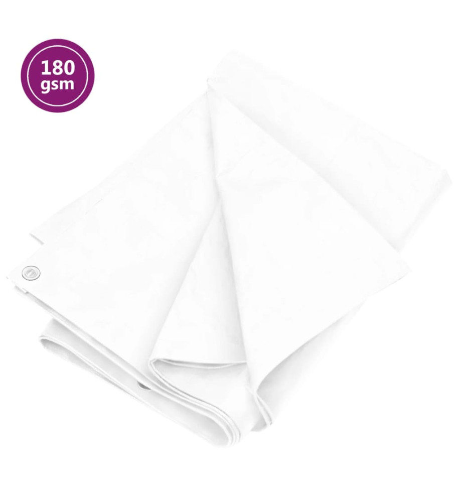 Bâche 180 g/m² 6x10 m Blanc PEHD