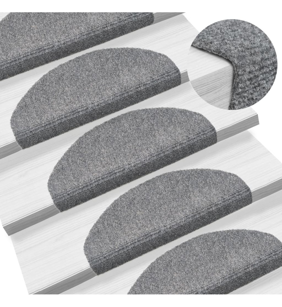 Tapis autoadhésifs de marches 10 pcs Gris clair 65x21x4 cm