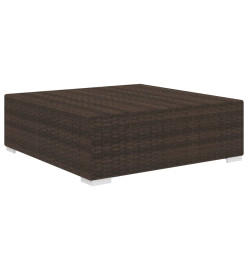 Repose-pied sectionnel 1 pc avec coussin Résine tressée Marron