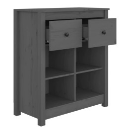 Buffet Gris 70x35x80 cm Bois massif de pin