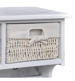 Porte-manteau Blanc 60x23,5x33 cm Bois de Paulownia