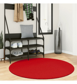 Tapis OVIEDO à poils courts rouge Ø 120 cm