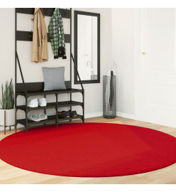 Tapis OVIEDO à poils courts rouge Ø 200 cm