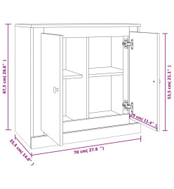 Buffet chêne sonoma 70x35,5x67,5 cm bois d'ingénierie