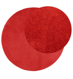 Tapis OVIEDO à poils courts rouge Ø 160 cm